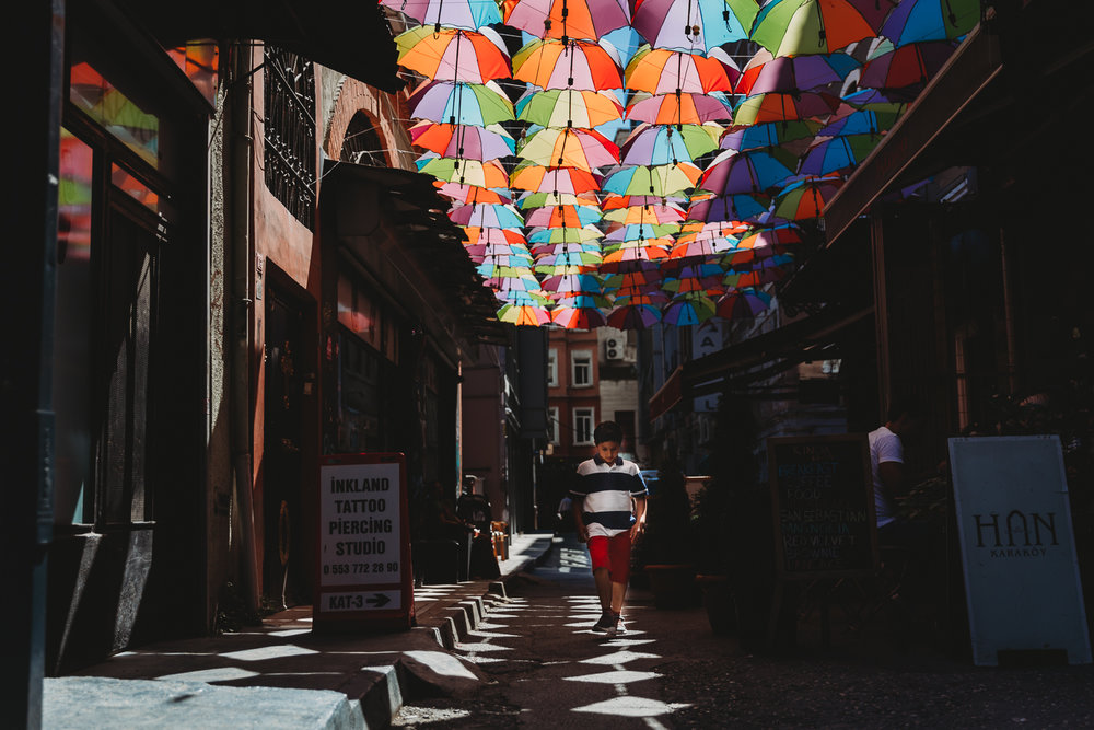 umbrella street in karakoy