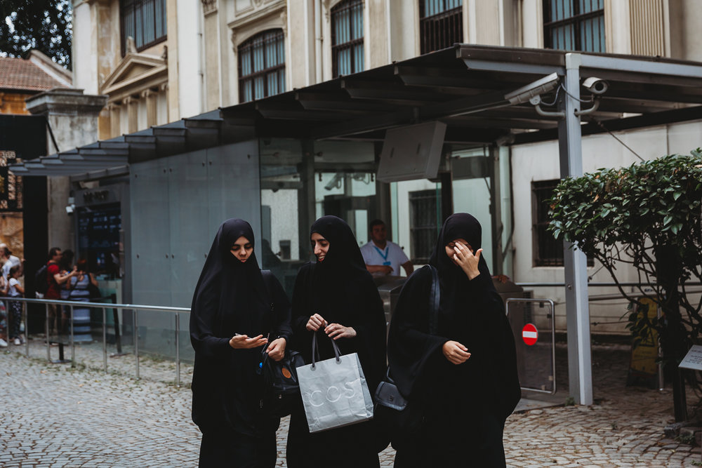 women in burqah in istanbul turkey