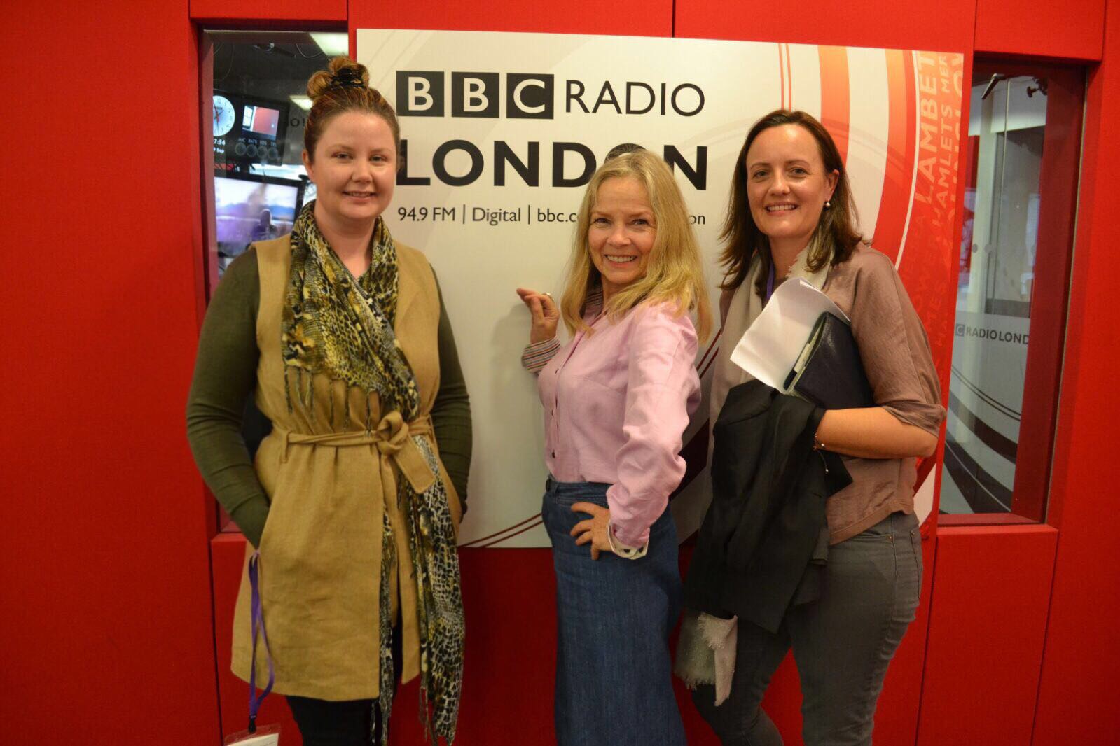 Three girls in BBC studio