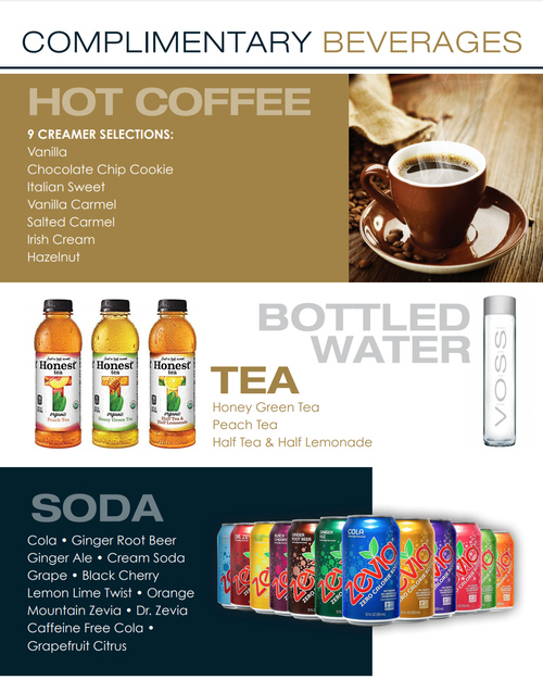 Lobby beverage menu