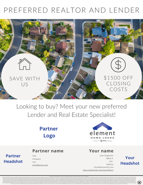 Preferred Realtor and lender template preview