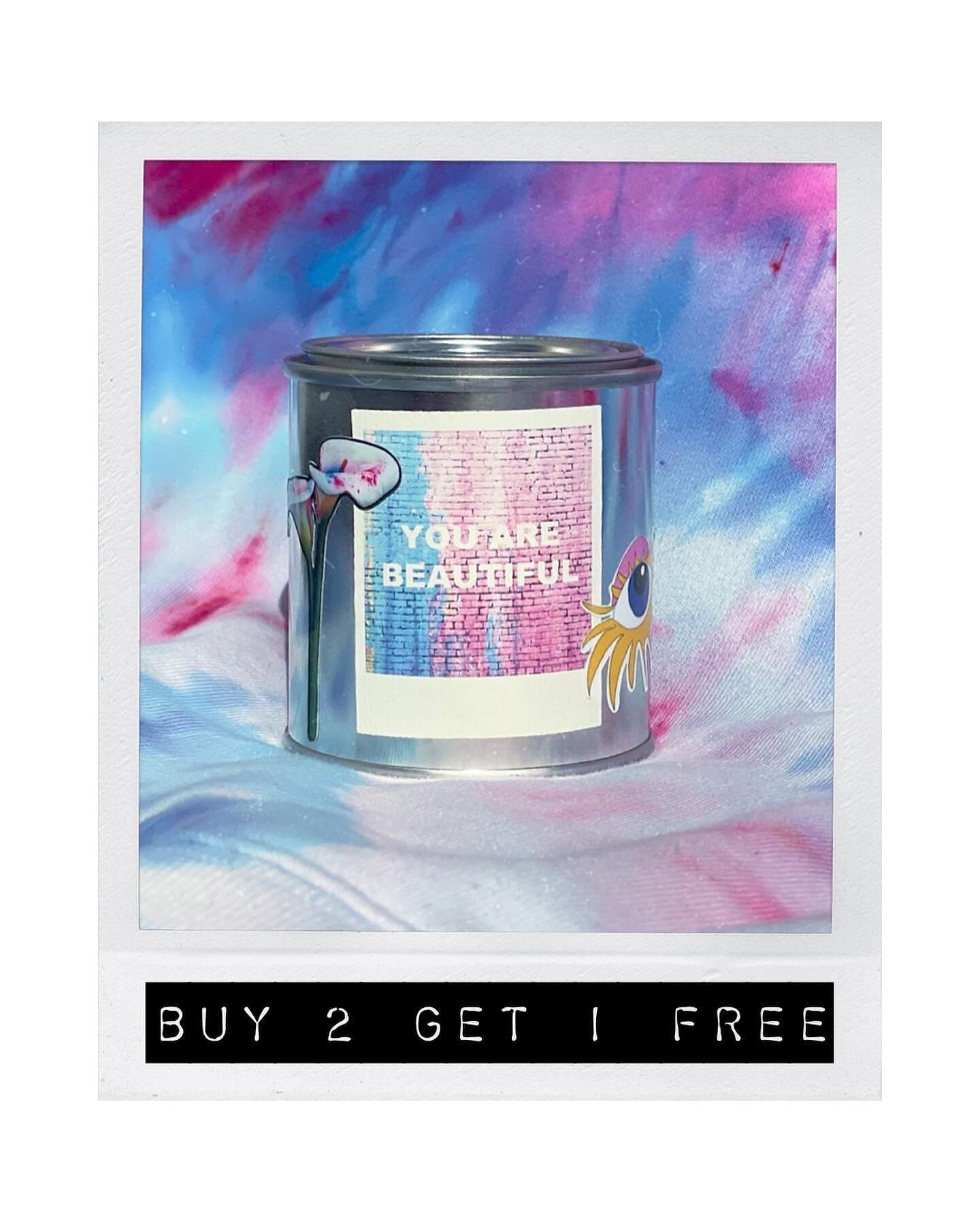 HAPPY HOLIGAYS
From now 'til  midnight 11/28/2022 please enjoy the following WONDERful treats for you and the folxs you love the most.
 
THE MORE THE MERRIER:
For every 2 YOU ARE BEAUTIFUL scented candles purchased  you can add a 3rd FREE!
🕯🕯🕯
SWE