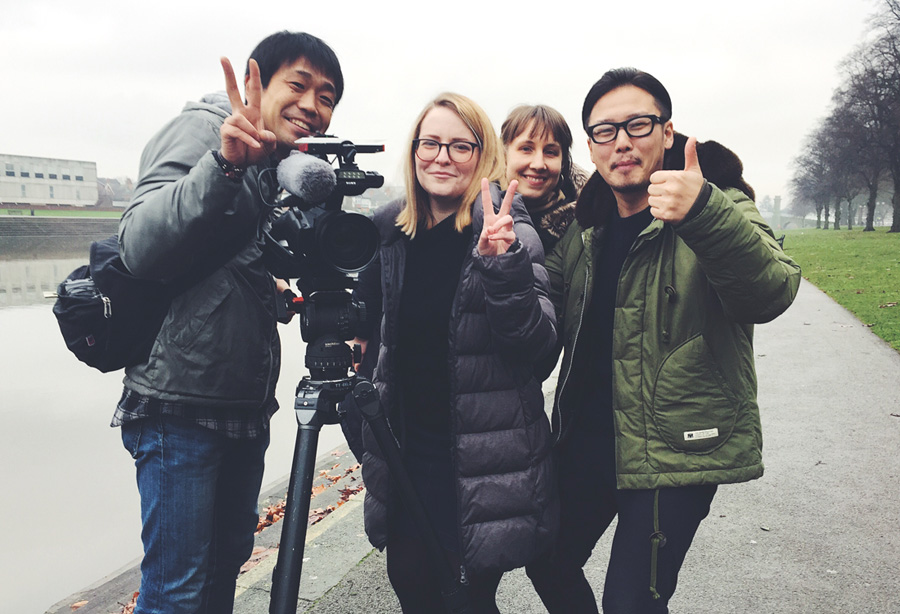 Filming my 紹介 (introduction) video down at the Trent in Nottingham. Definitely the most embarrassing part!