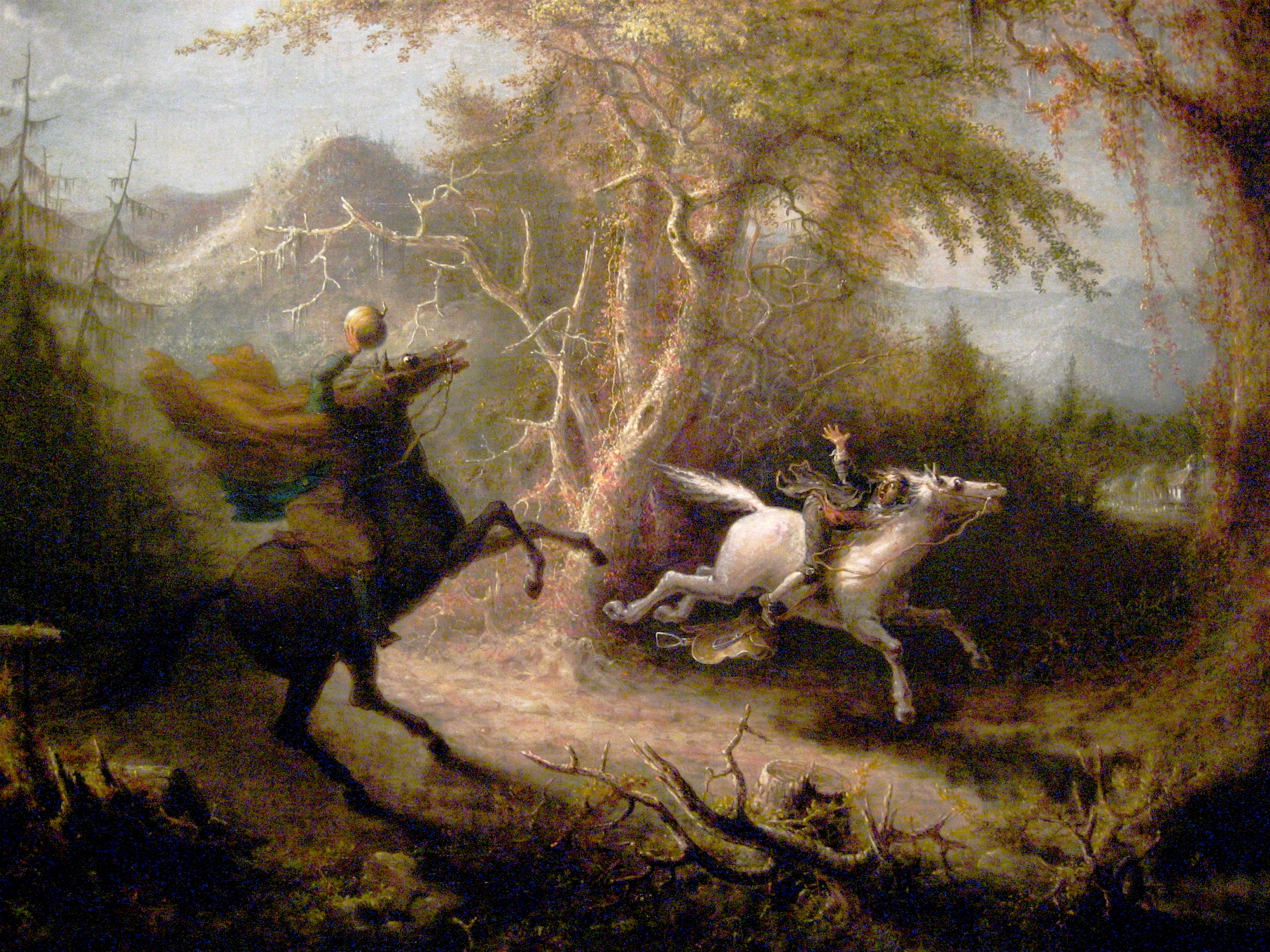 The Headless Horseman Pursuing Ichabod Crane, by John Quidor