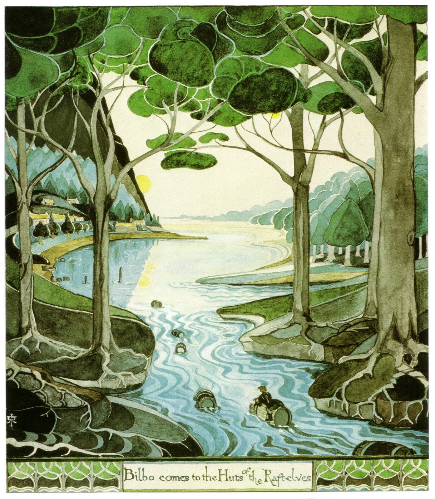 Bilbo comes to the Huts of the Raft-elves by J.R.R. Tolkien