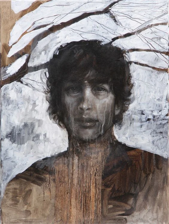 Portrait of Neil Gaiman Painting by Caitlin Karolczak