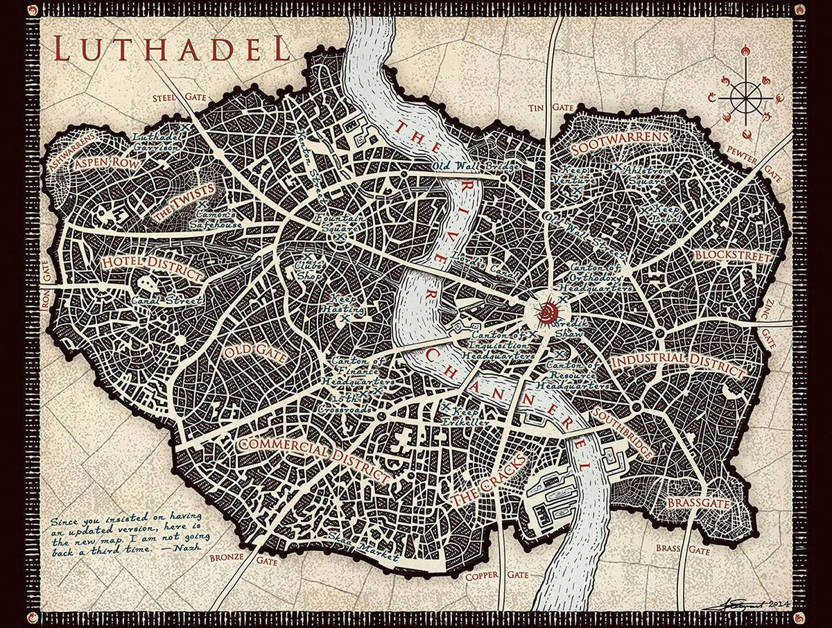 Luthadel Map by Isaac Stewart