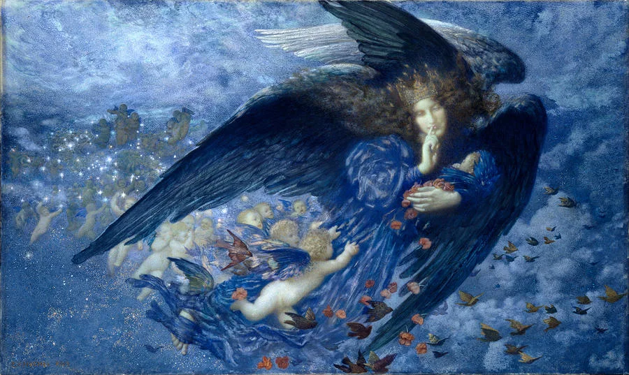 Night With Her Train Of Stars by Edward Robert Hughes
