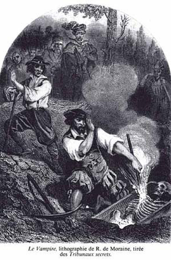 Le Vampire, lithograph by R. de Moraine Les Tribunaux