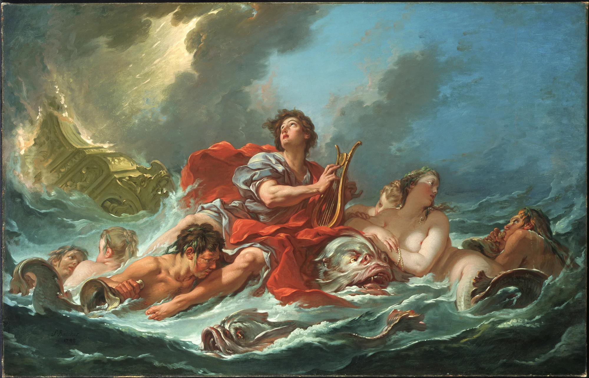 Arion On The Dolphin by Francois Boucher