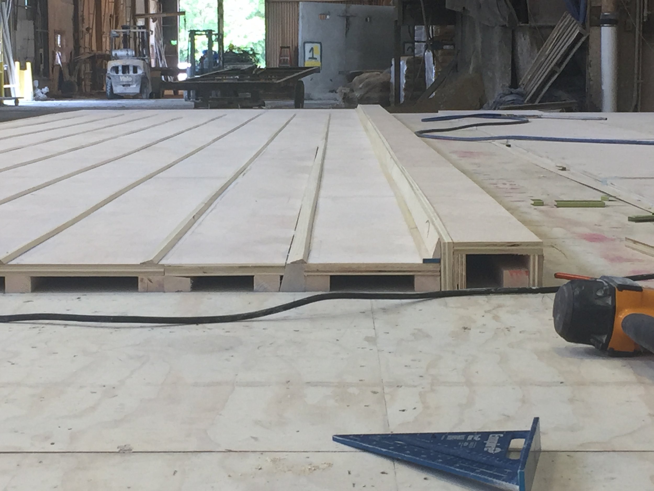 View of hand constructed wood mold.