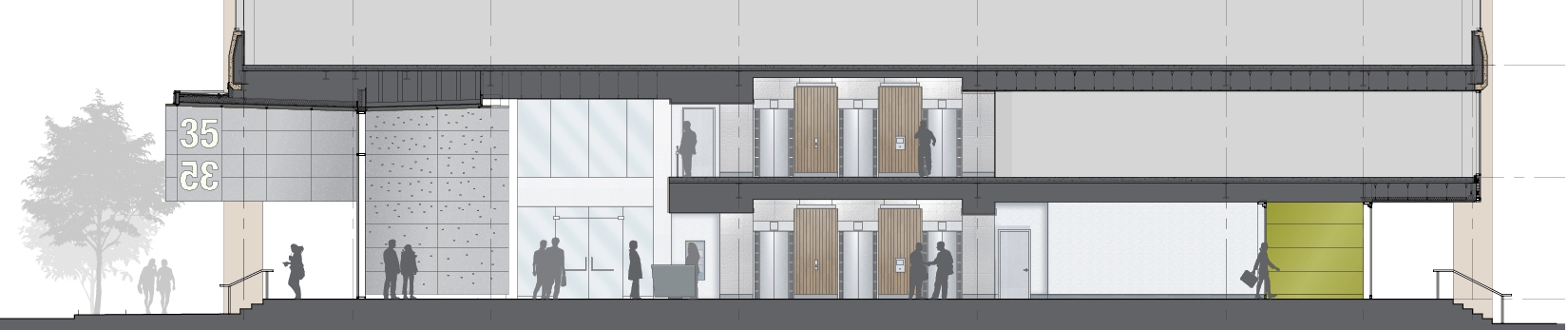 Cross-Section through lobby
