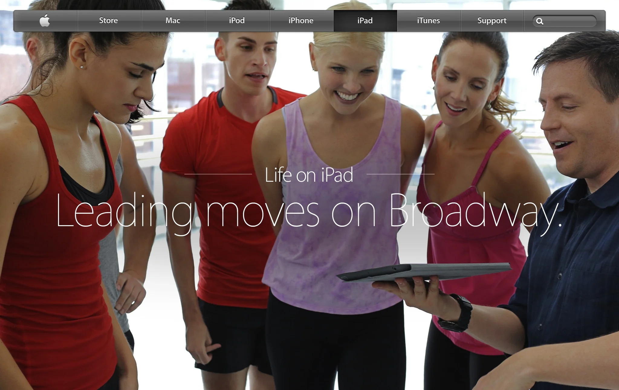 As seen on APPLE's homepage for iPad