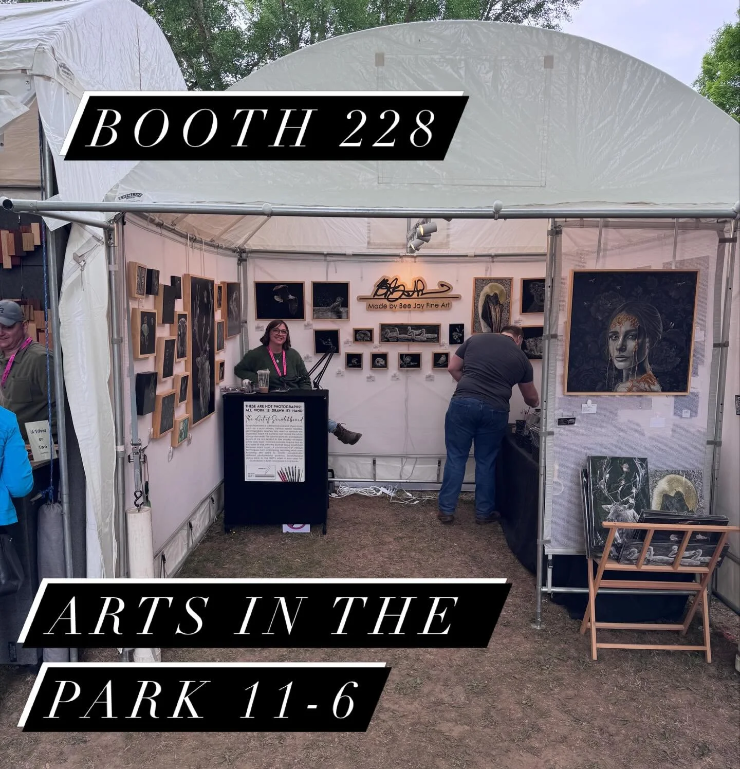 Come see me in Richmond!
Booth 228 near Rugby Road
11&ndash;6 today | 11&ndash;5 tomorrow
 

#ArtsInTheParkRVA #RVAart #VirginiaArtists #ScratchboardArt