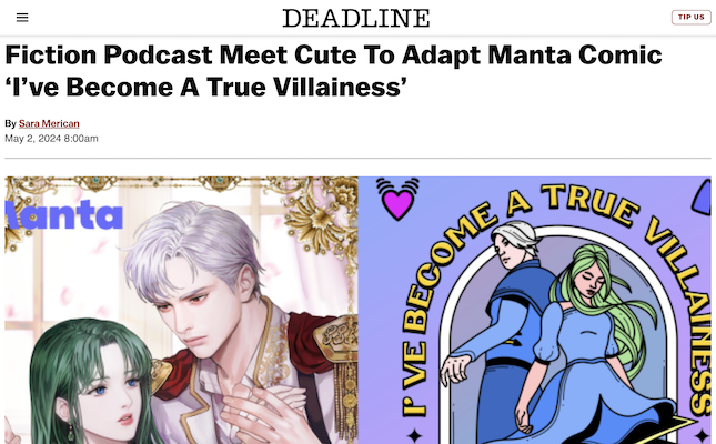 Fiction Podcast Meet Cute To Adapt Manta Comic ‘I’ve Become A True Villainess’
