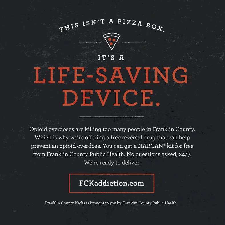 OUR PIZZA BOX STICKER. BETTER IMAGE COMING SOON.