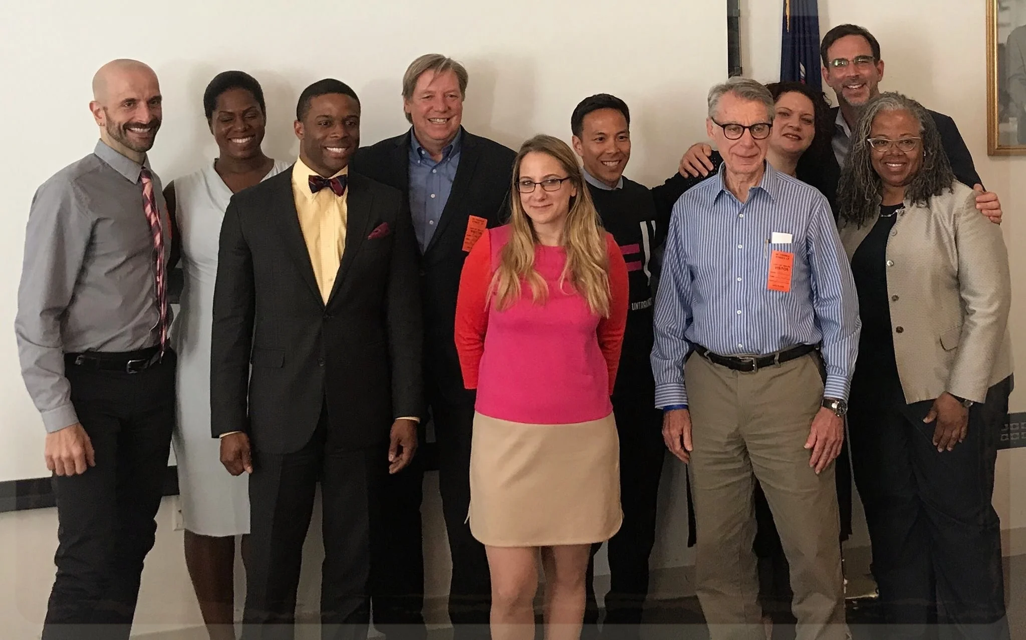 Pictured left to right: Drs. Demetri Daskalakis, Michelle Cespedes, Roscoe Boyd, Robert Remien , Katrina Balovlenkov, Kelsey Louie, Don Des Jarlais , Johanne Morne, Bruce Richman and Gina Brown. (Photo by: Bruce Richman)
