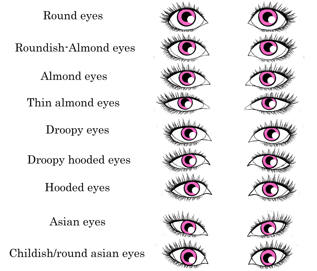 Lash Extension Curl Chart