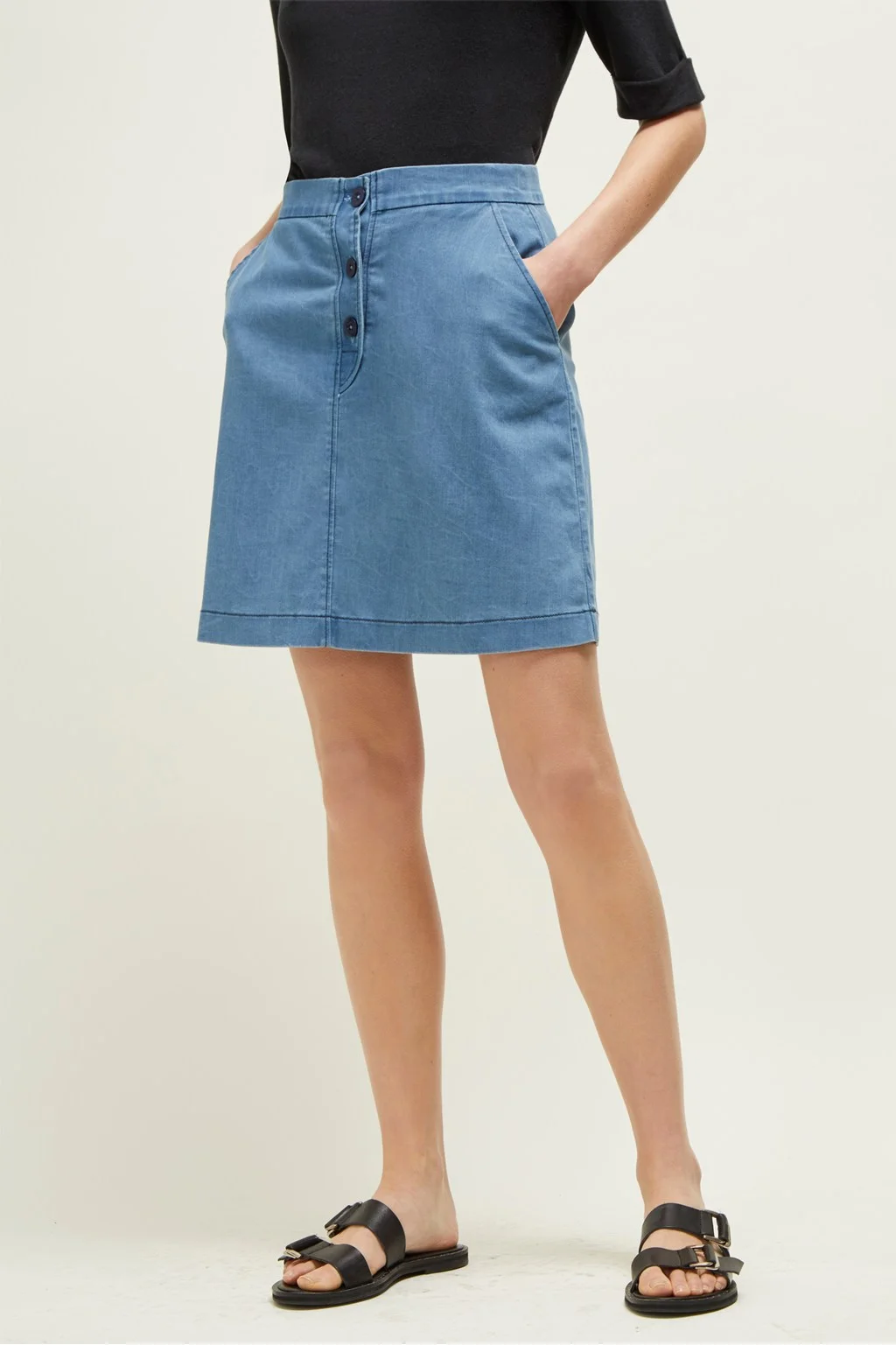 short denim skirt
