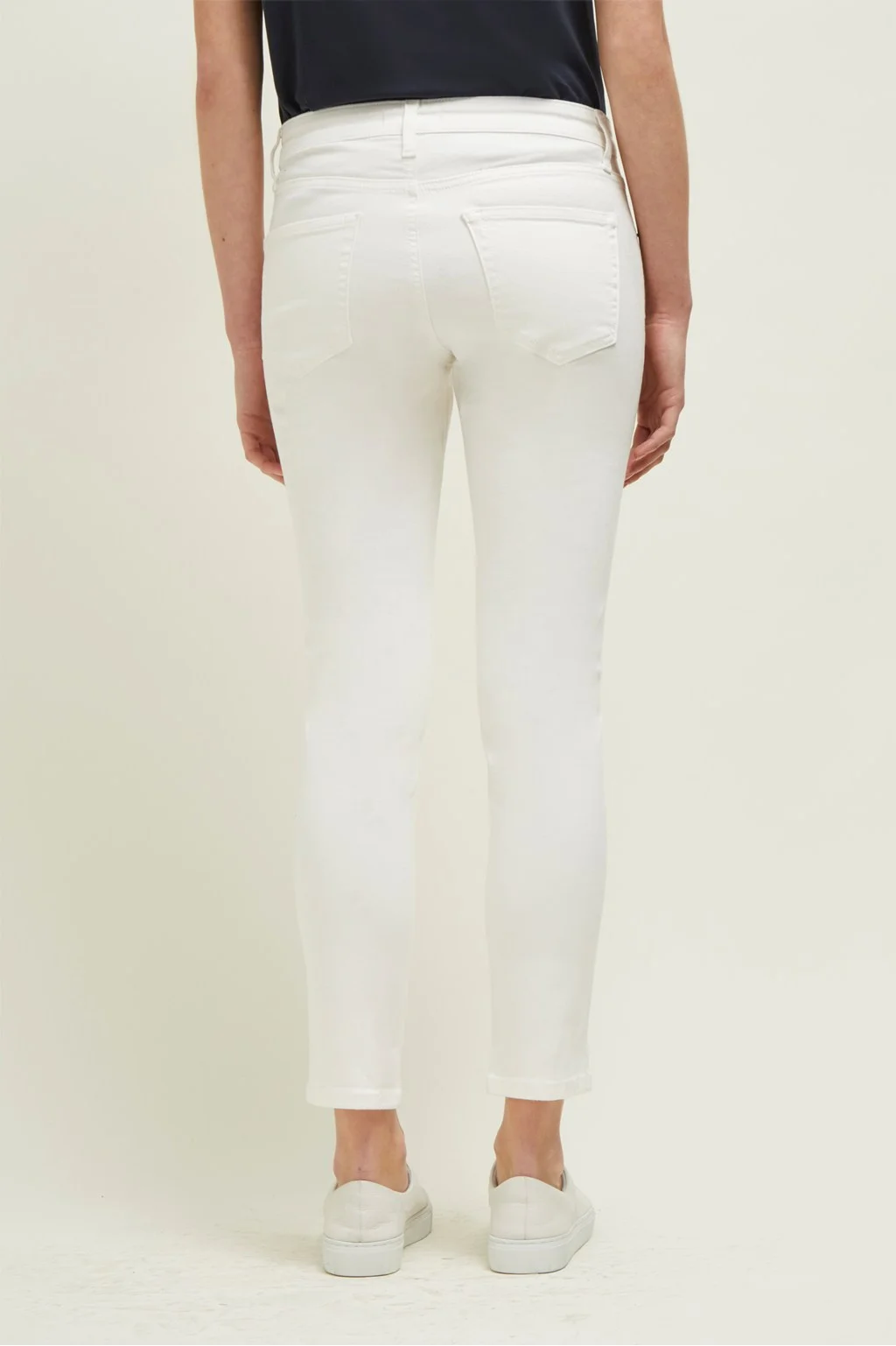 crop off white cut offs