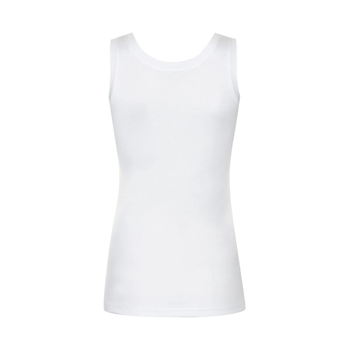 white basic cotton vest top