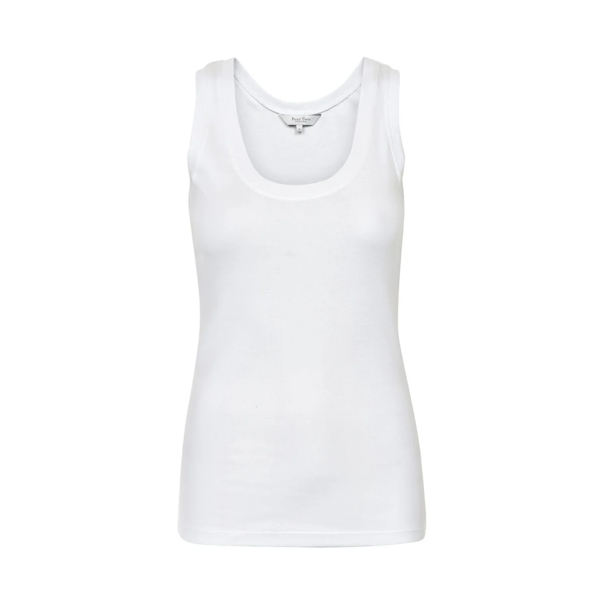white basic cotton vest top
