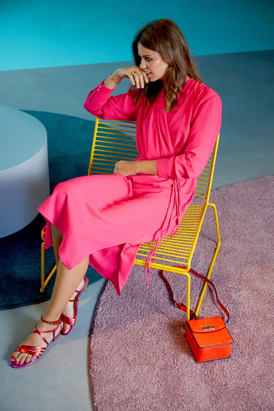 long pink dress