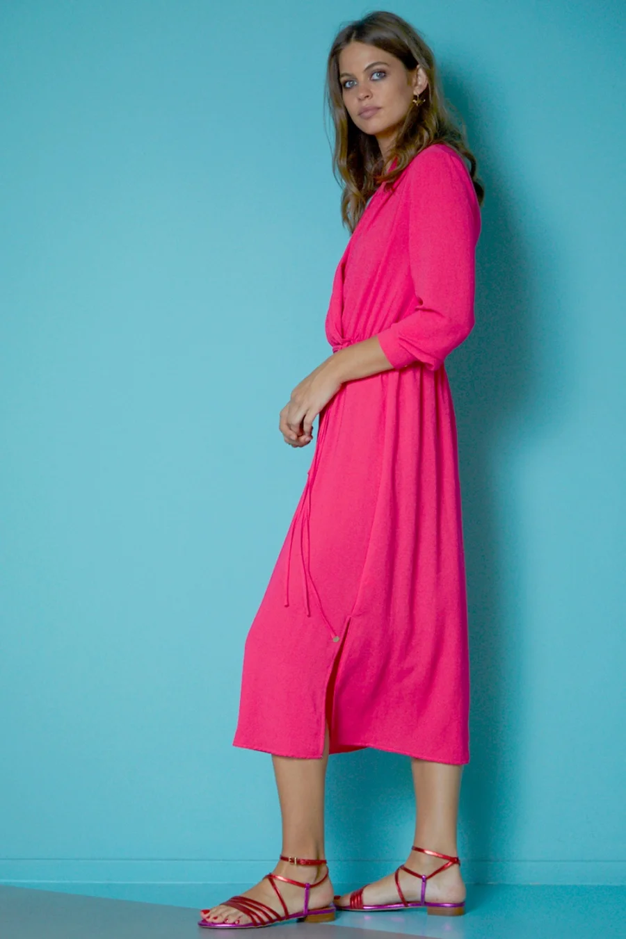 long pink dress
