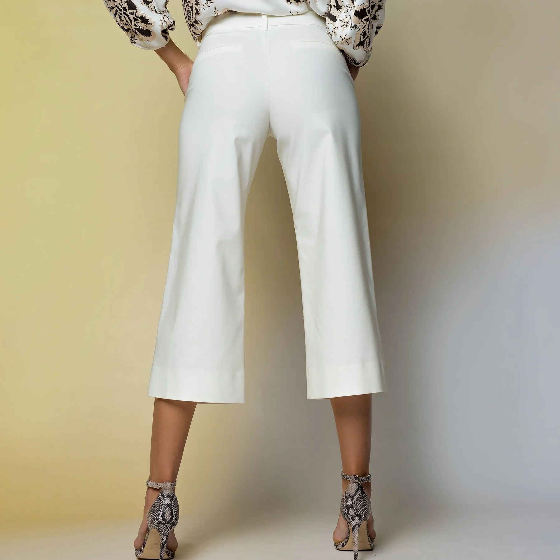 off white cropped wide trouser