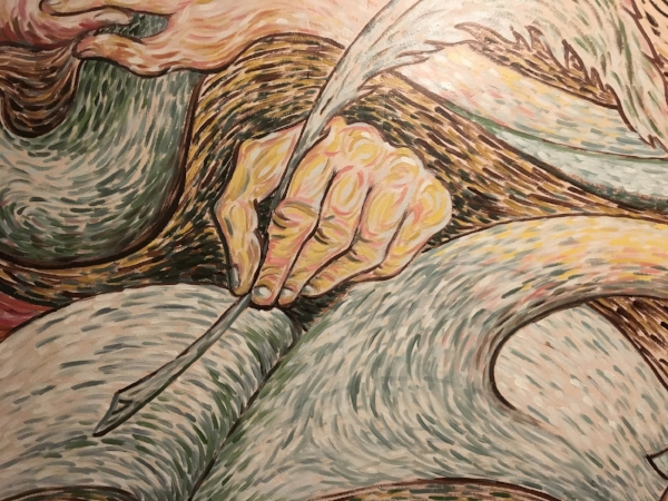 Writer detail from "Kitchen Mural" by Roy Chambers (2008).