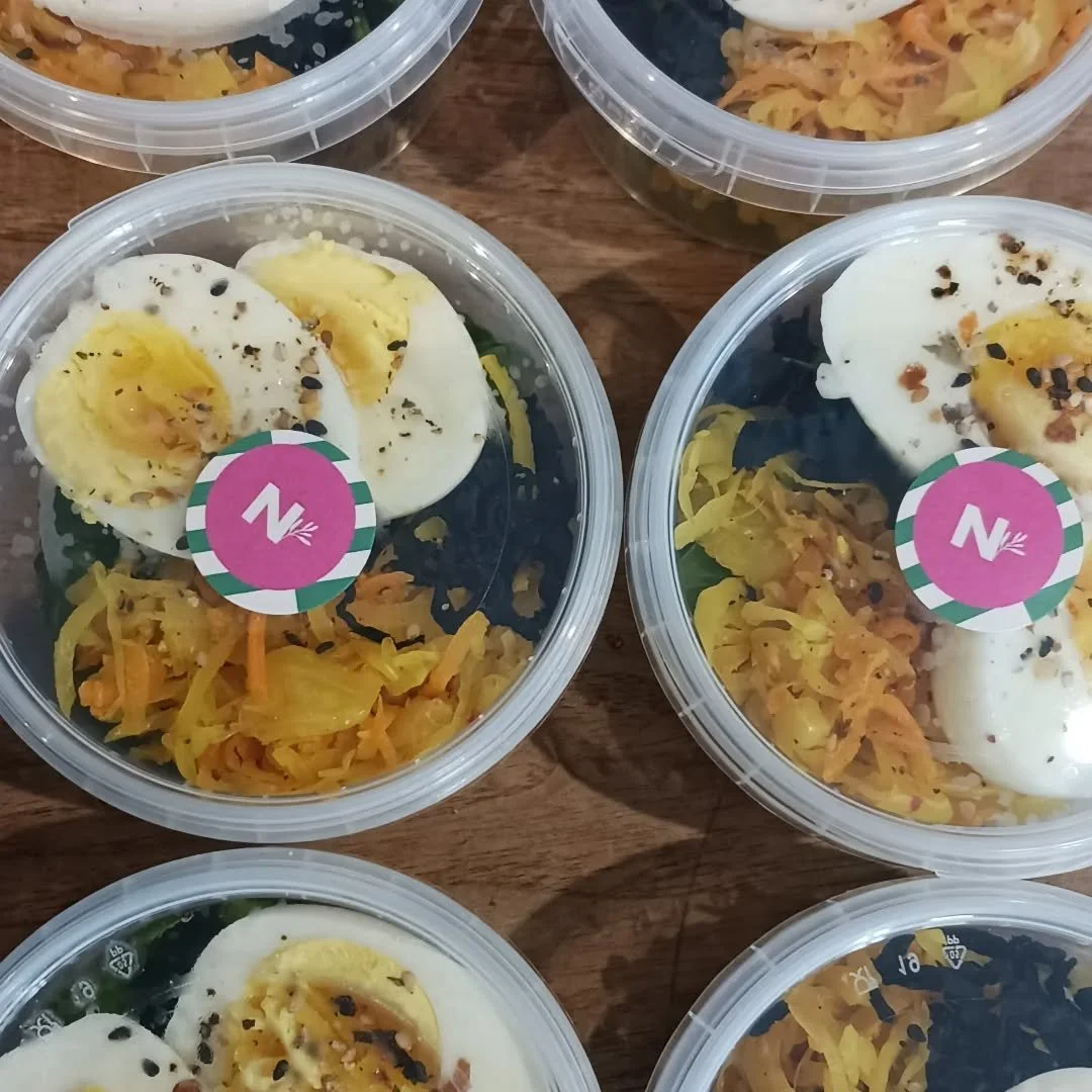 These little cuties are currently being sold in @porthall_stores 
Packed with spinach, @savvy.ferments turmeric sauerkraut,  seaweed and organic eggs with a sesame and seaweed sprinkle these are the perfect snack or addition to a meal. 
Brimming with
