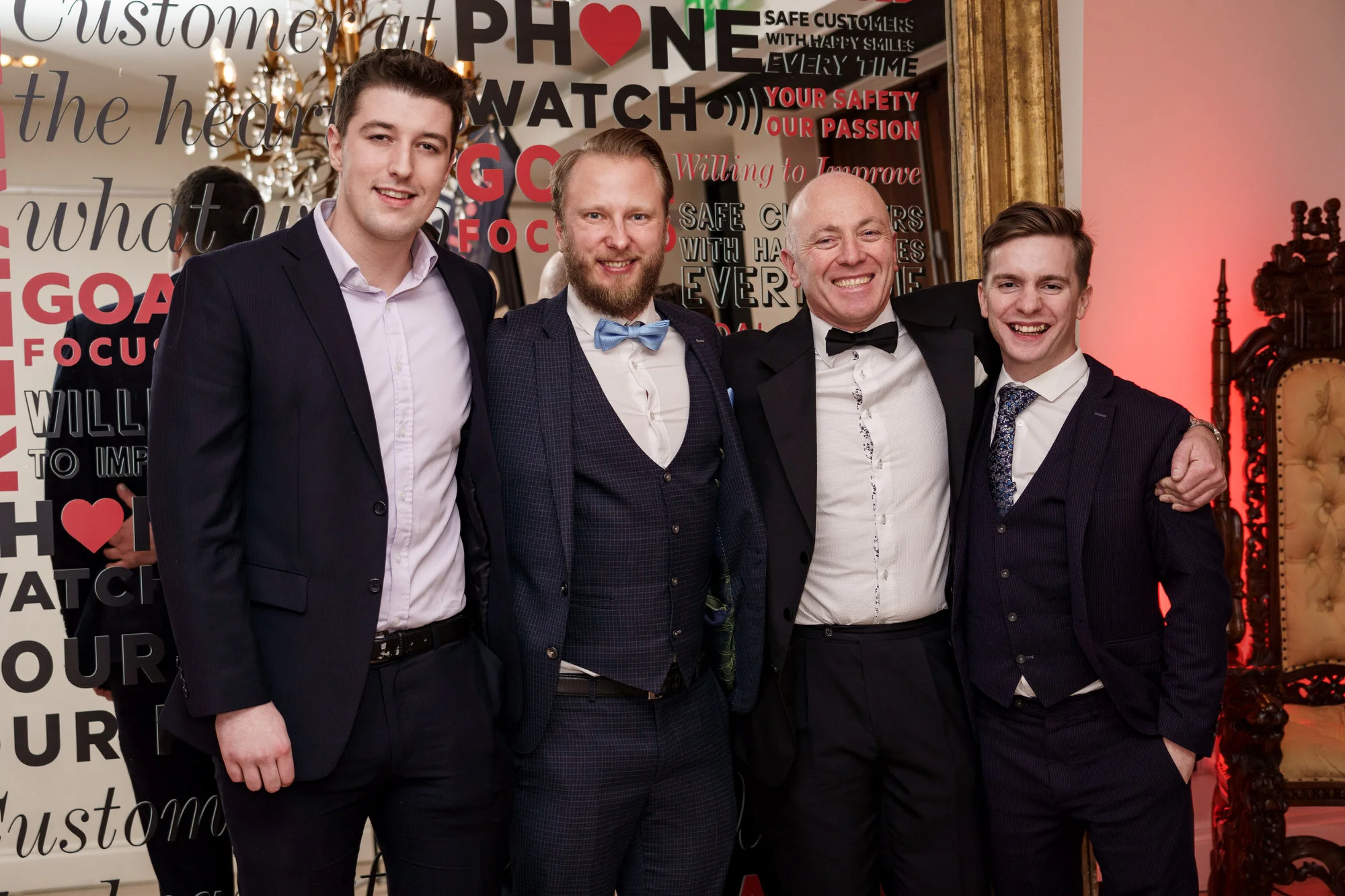 Phone Watch Christmas Party and Awards party in The Morrison Hotel Dublin. Corporate photography by Roger Kenny.