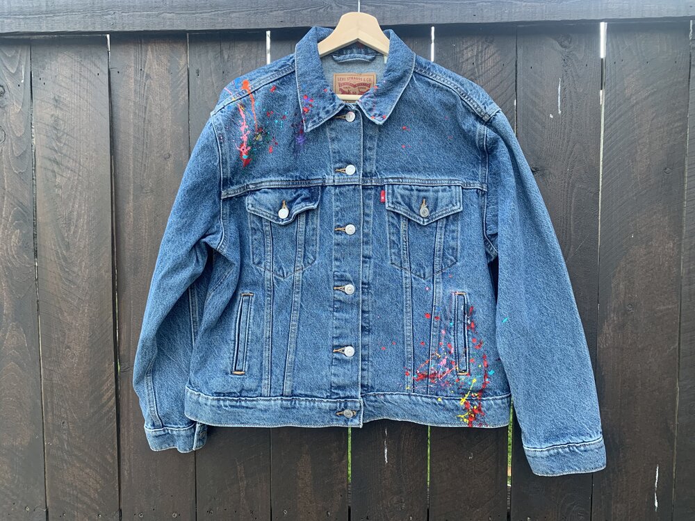 Custom Painted Levi's Women's Trucker Jacket with Paint Splattered Heart —  The Sasha Project LA