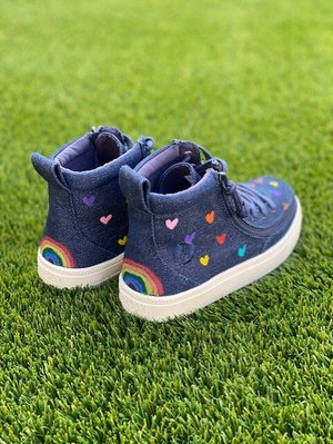 $65 Donation BILLY Footwear Denim Glitter Classic High Tops Hand