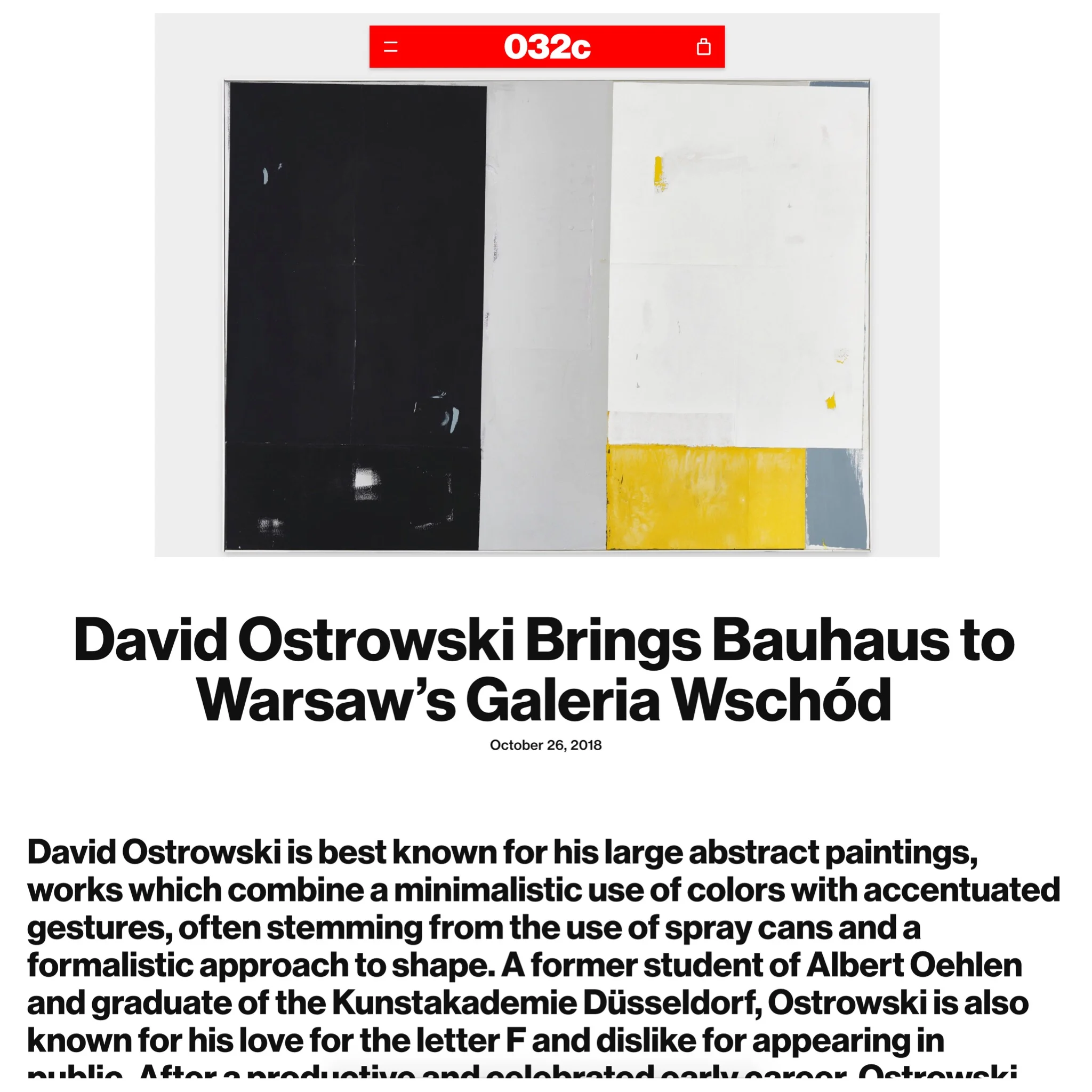 David Ostrowski Brings Bauhaus to Warsaw’s Galeria Wschód
