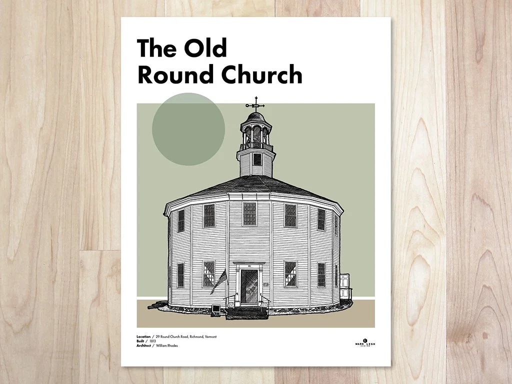 The Old Round Church - Available in 13"x19" and 8.5"x11". Email if interested.