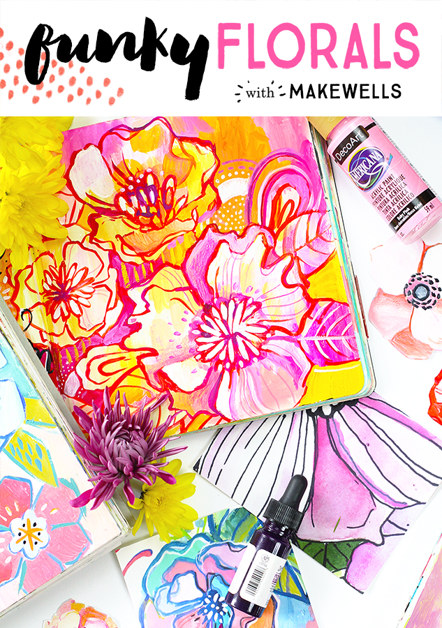 Dive into painting bold, funky floral pieces and learn to unwind and let loose in this fun, creative class taught by Megan Wells of Makewells. Flowers are packed full of inspiration for Megan, and she gives you an upclose look into her creative process as she let’s loose and creates. With flowers as our main subject matter, we’ll use a variety of supplies to create mixed media, funky florals! Sign up HERE