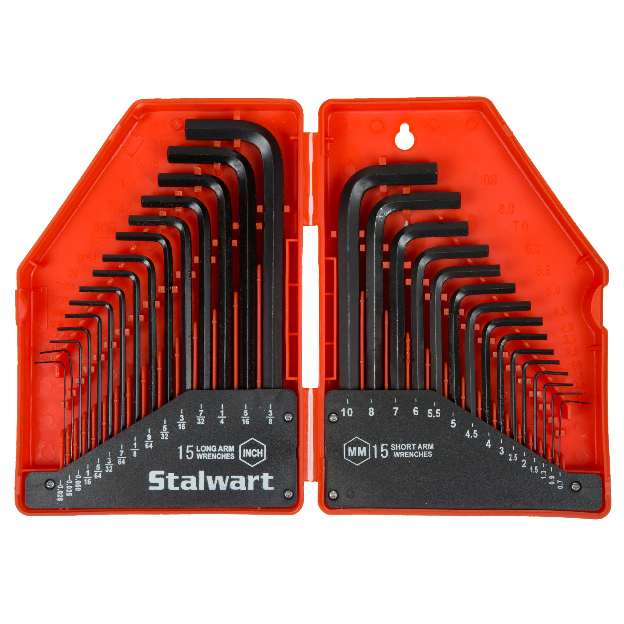 Stalwart 30 PC Hex Key Wrench Set - Combo SAE & Metric