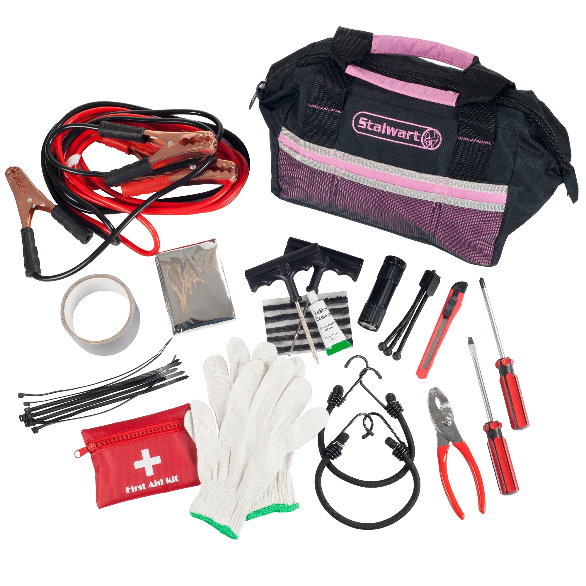 Stalwart 55 Pc Emergency Roadside Kit with Travel Bag