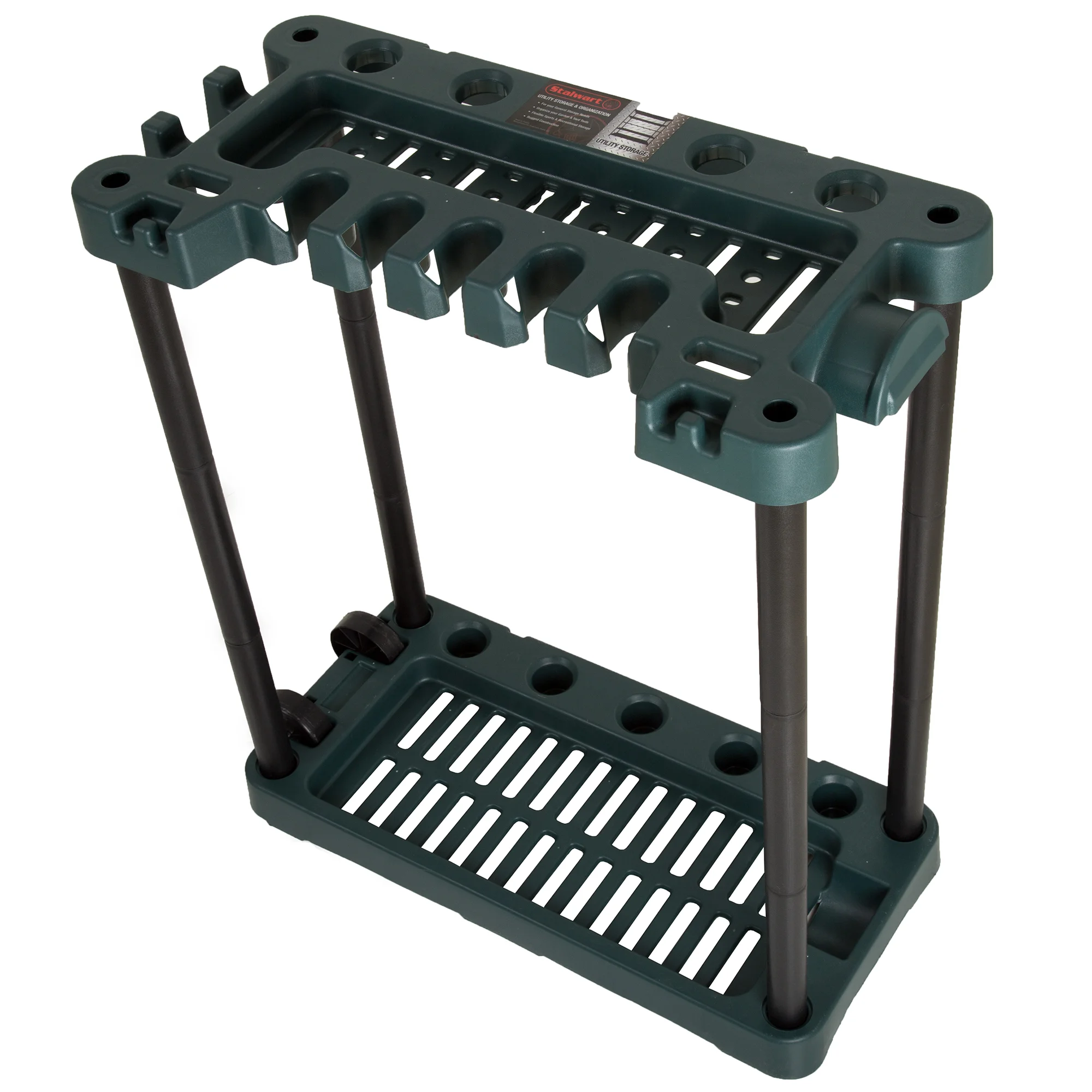 Stalwart Rolling Garden Tool Storage Rack Tower