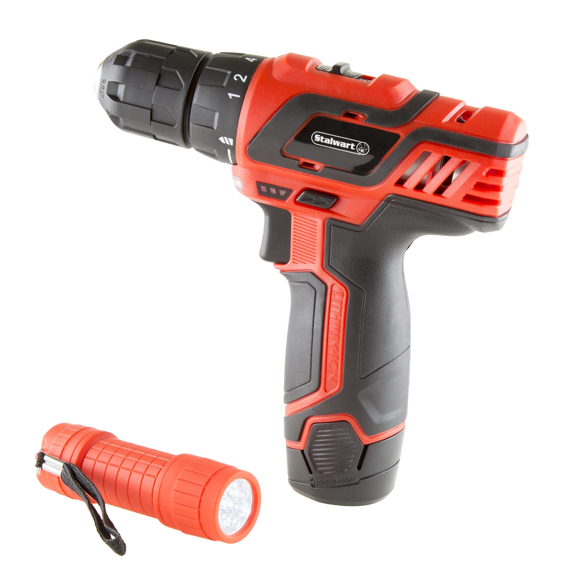 Stalwart 12V Lithium Ion 75 Pc 2 Speed Drill and Accessory Tool Set