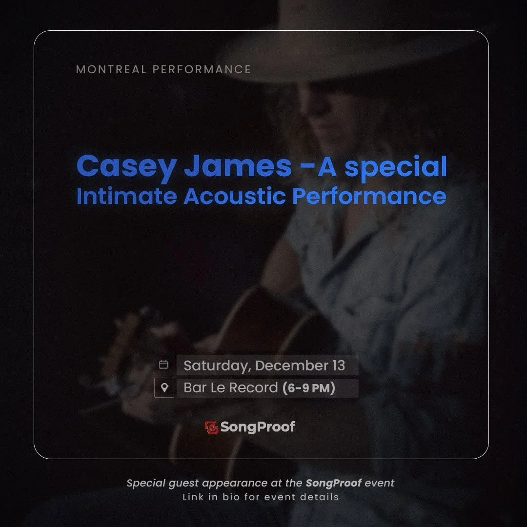 So thankful and excited to be heading back to Montreal for this event! Thanks @songproof for having me! Definitely gonna have to go see my friends at @godin_guitars as well.