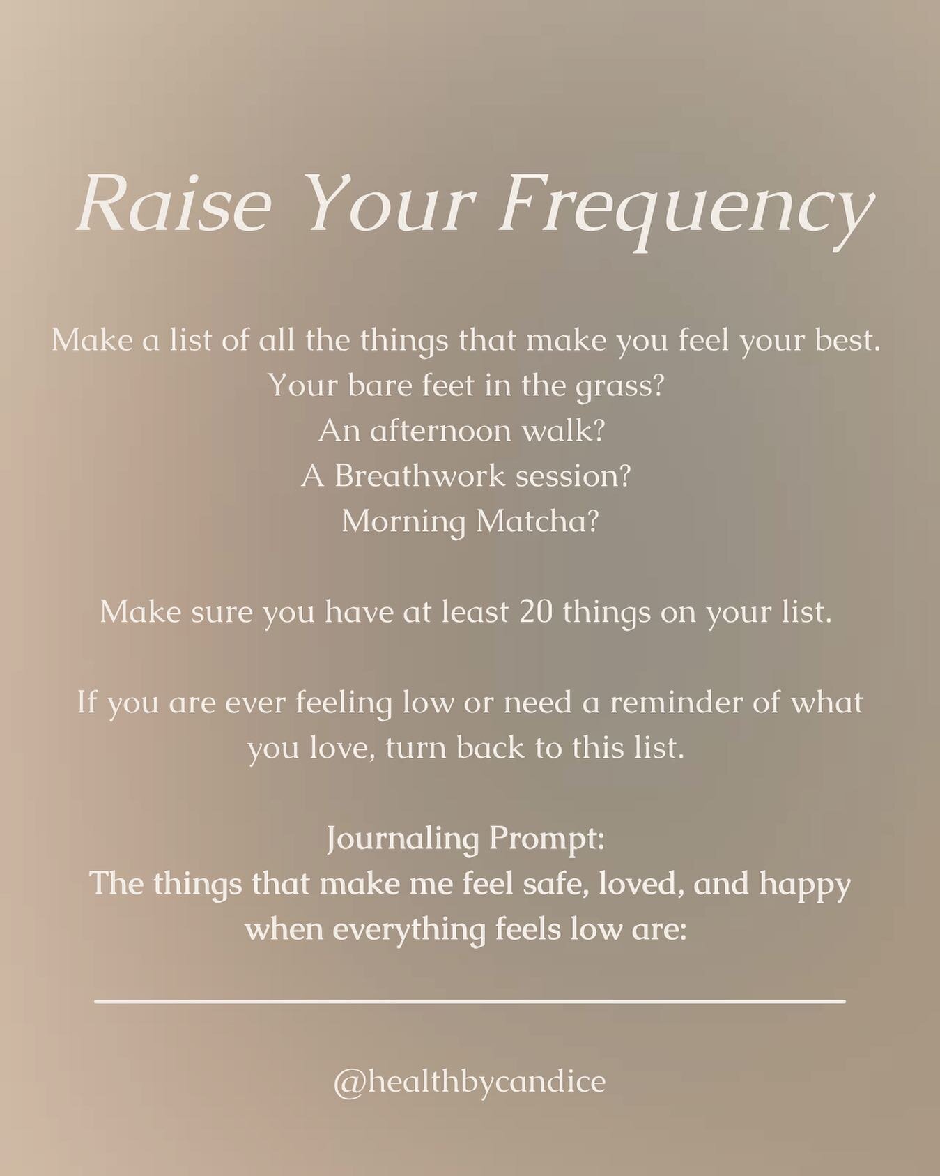 How to raise your frequency&hellip;&hellip;.✨

[save this post for the next time you need an energy booster]

xx

.
.
.
#soulalignment #quantumentanglement #quantumhealing #quantumenergy #quantumleap #consciousnessshift #expandingconsciousness #colle