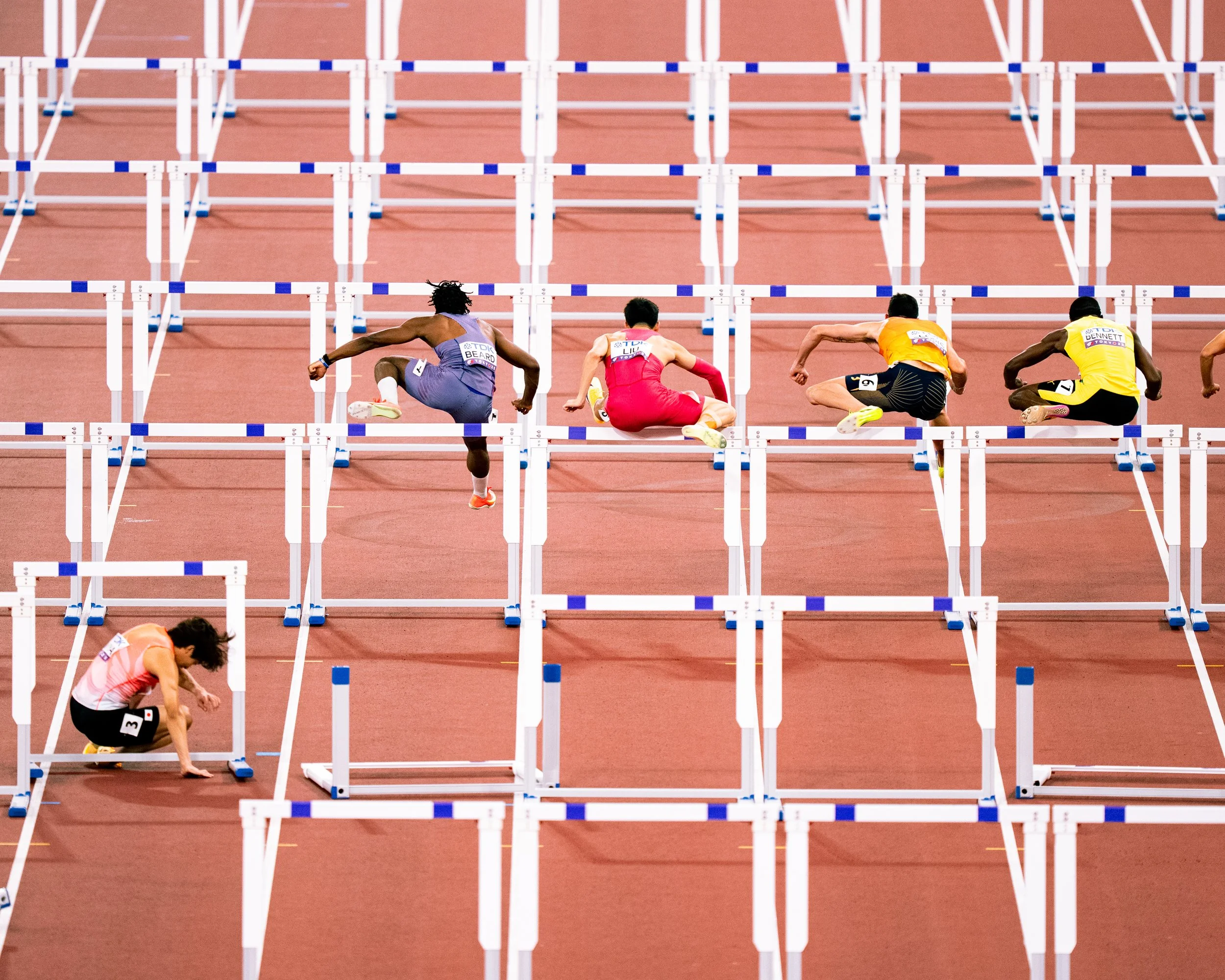 Men's 110m Hurdles. Photo by Tyler DeWaard.