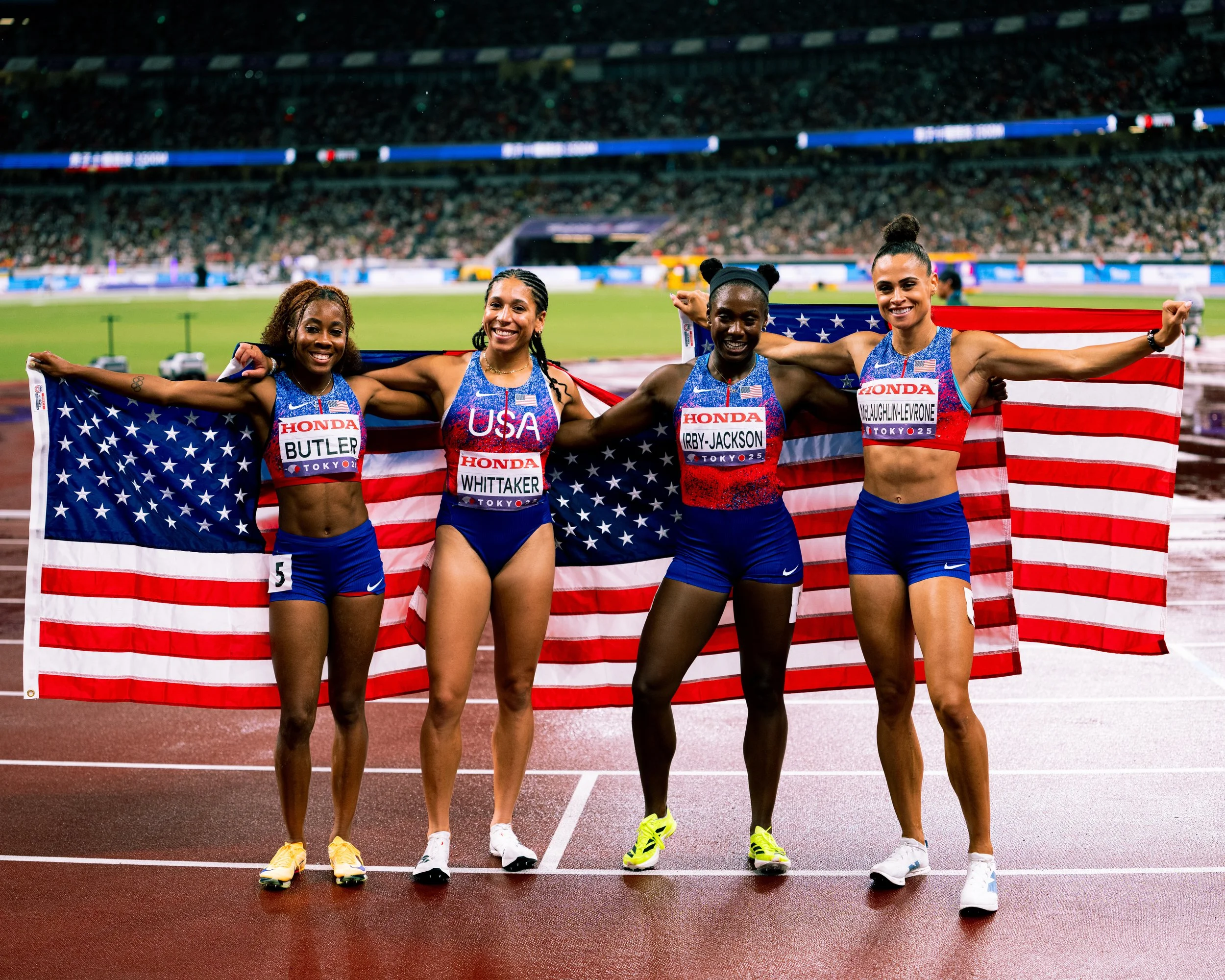 Women's 4x400m relay team. Photo by Tyler DeWaard.