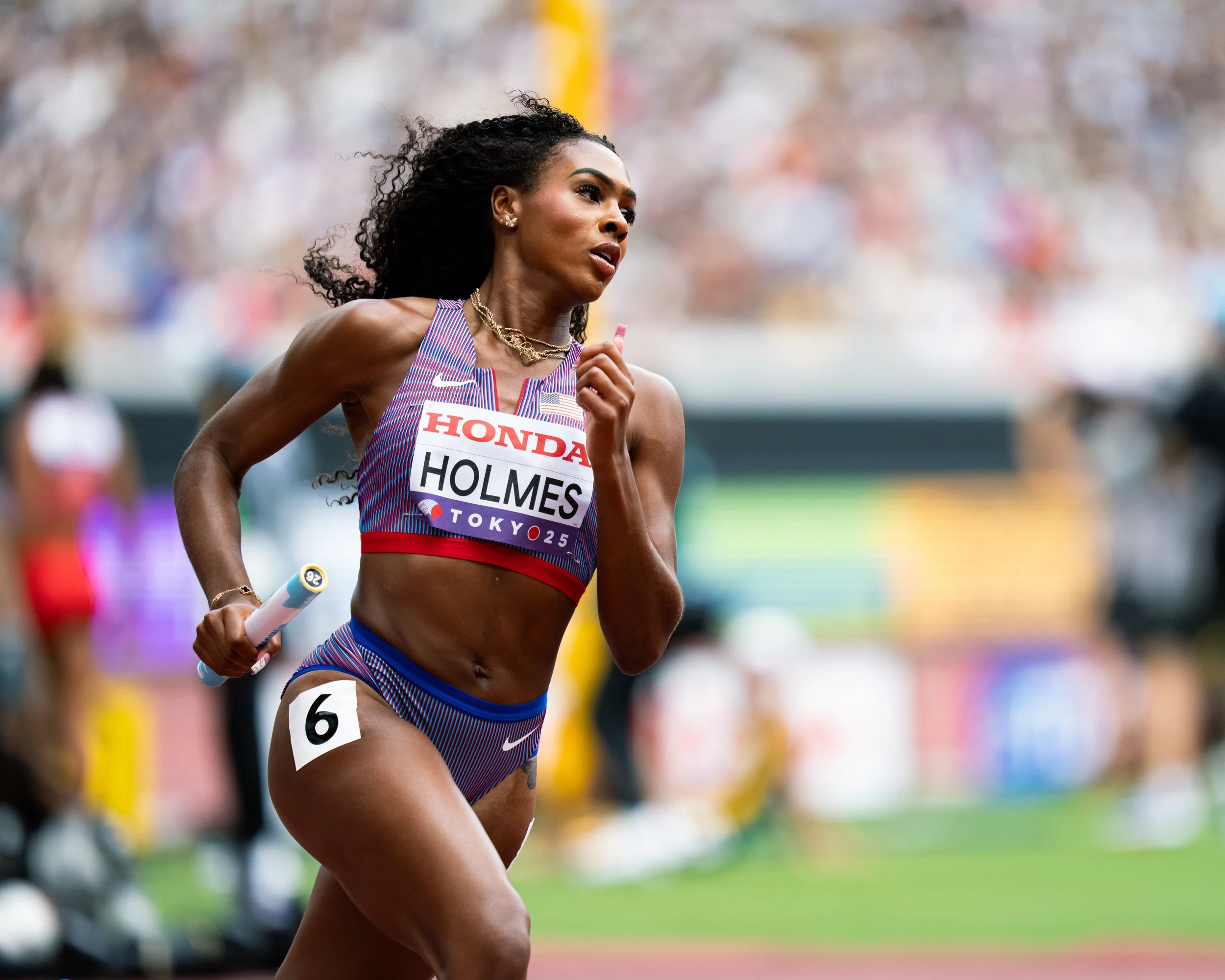 Alexis Holmes, Mixed 4x400m Relay. Photo by Tyler DeWaard.