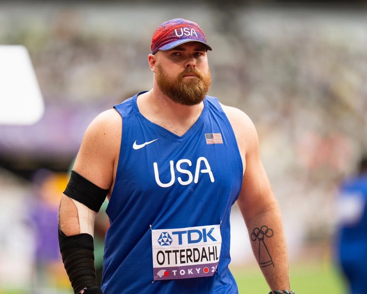 Payton Otterdahl, Men's Shot Put. Photo by Tyler DeWaard.