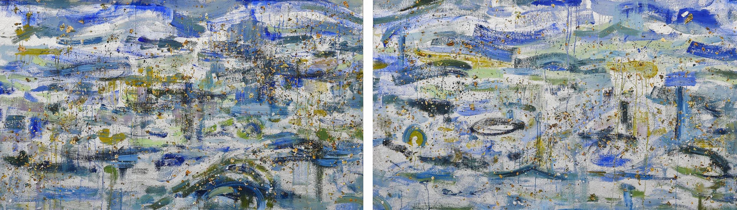 Subconscious Flow*#33 x 110 in. total, diptych