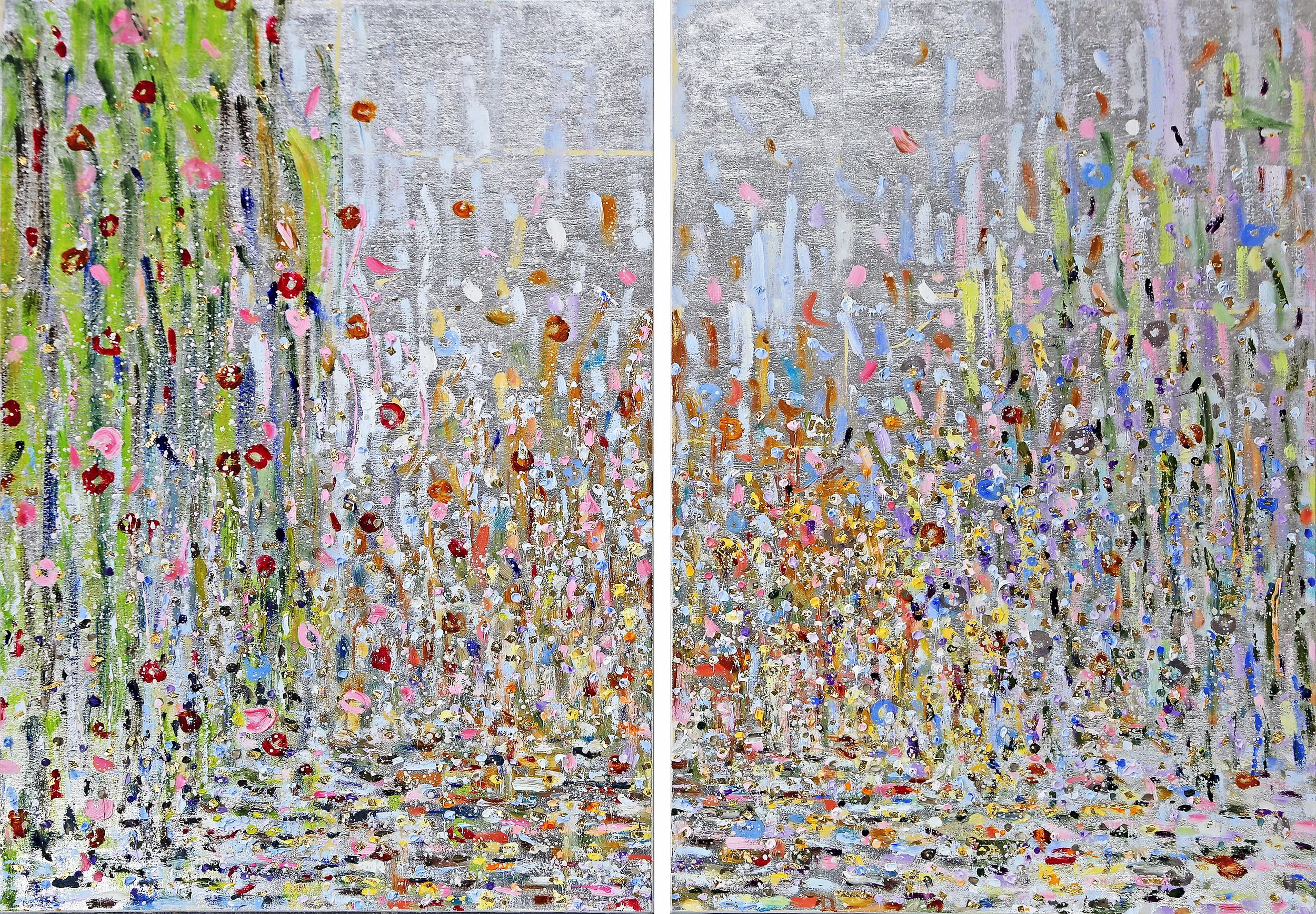 East Meets West#36 x 48 in. total, diptych