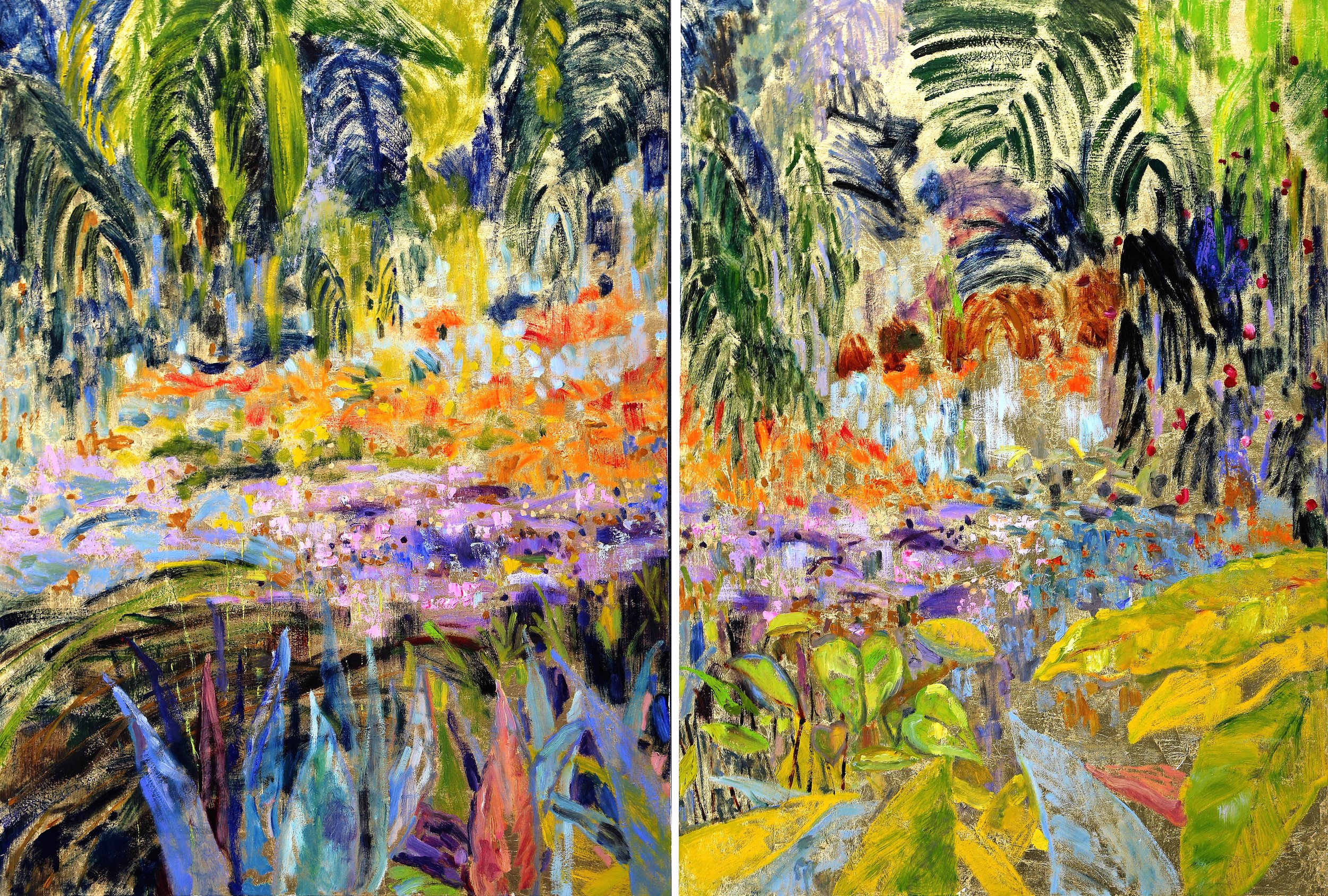 Blossom I &amp; II#60 x 80 in. total, diptych 